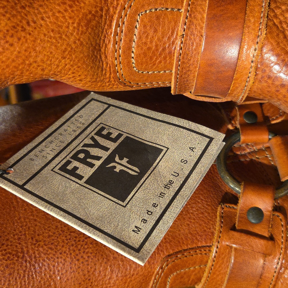 Ladies FRYE Cognac Belted Harness Boots - Picture 5 of 6